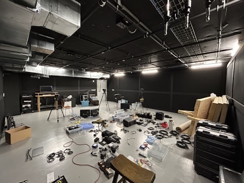 Production studio build-out, equipment staging
