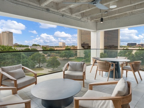Covered terrace seating